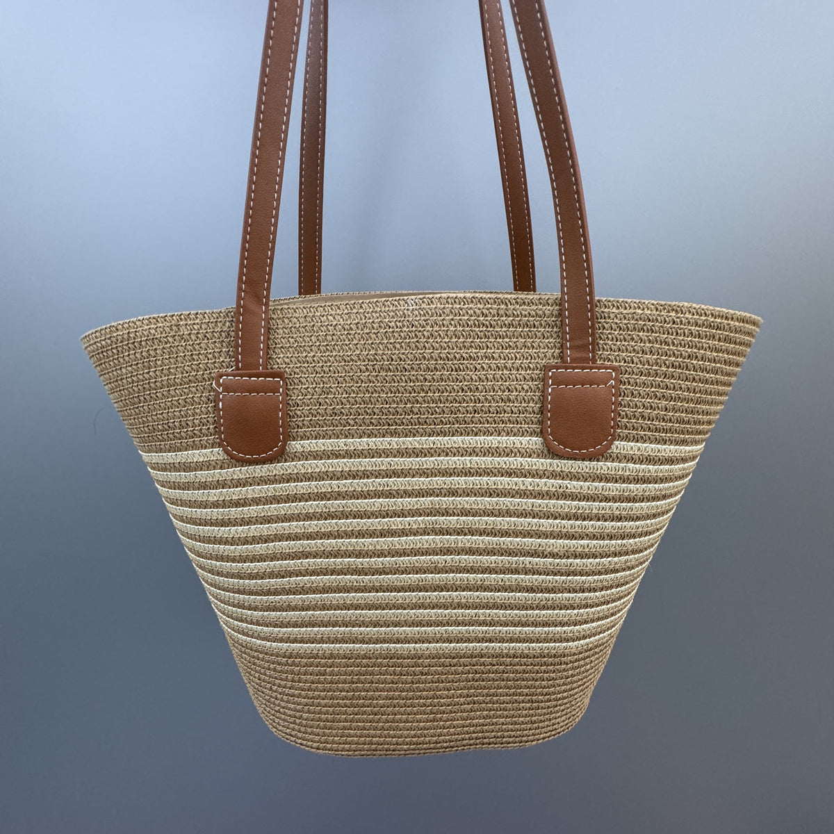 Basket bag with leather handles Acalora