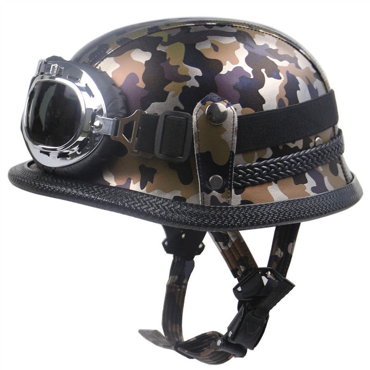 Vintage-Style Motorcycle Helmet with Goggles Kalsten