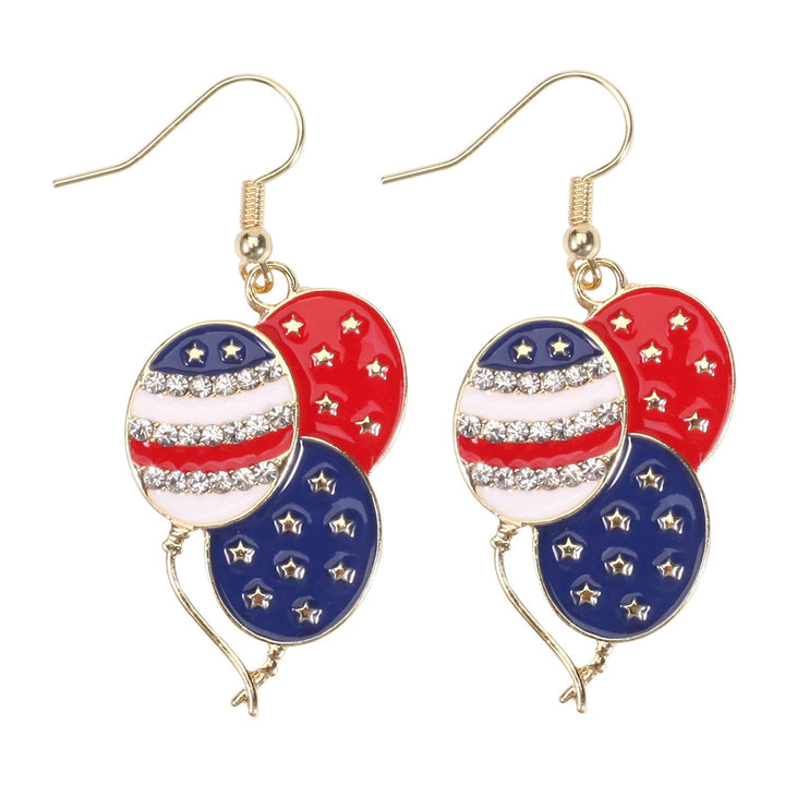 Women's filigree earrings in flag design with crystal stripes and enamel trim Kalsten