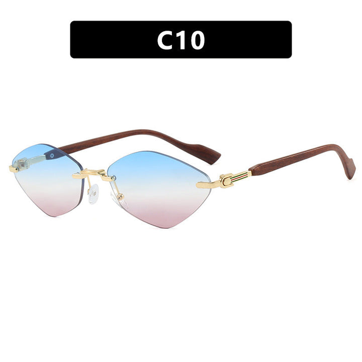 Women's geometric sunglasses with luxurious wooden arms and polarized lenses Kalsten