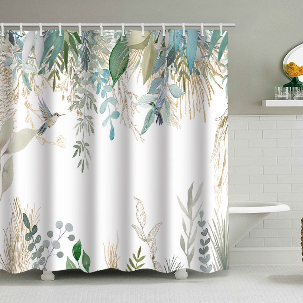 Floral Lavender Pattern Shower Curtain Kalsten