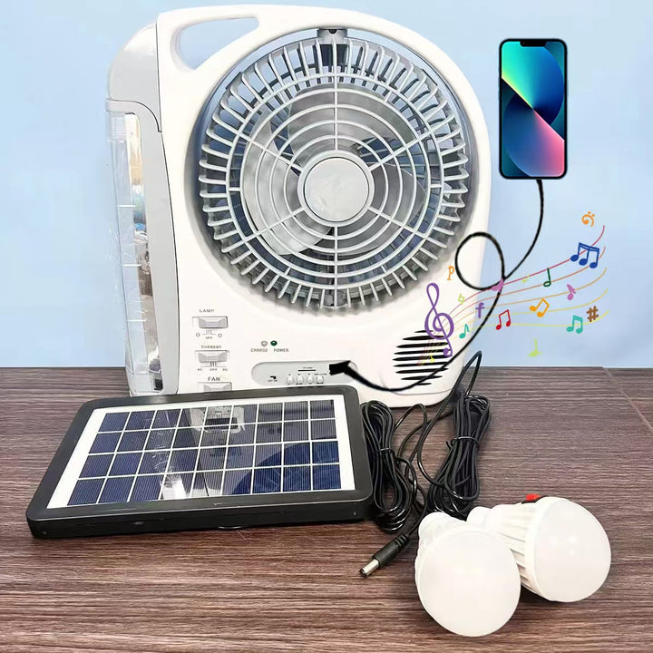 Women Multifunctional Solar Fan with Integrated LED Lighting Kalsten