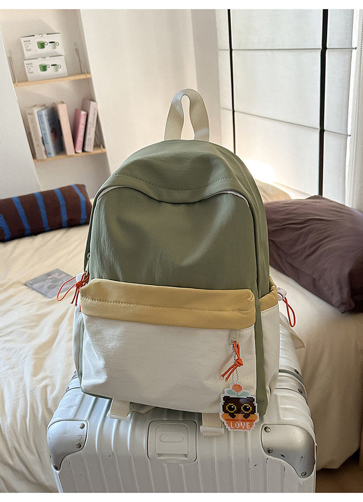 Contemporary Color-Block Travel School Backpack