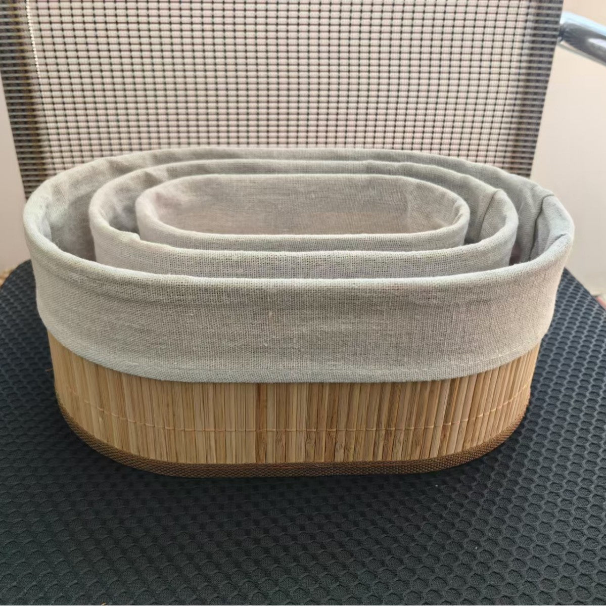 Elegant Storage Baskets Made of Natural Bamboo Acalora