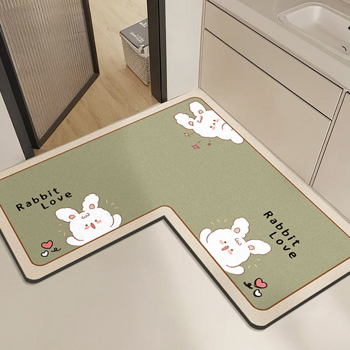 Cute Rabbit Print Bath Mat Kalsten