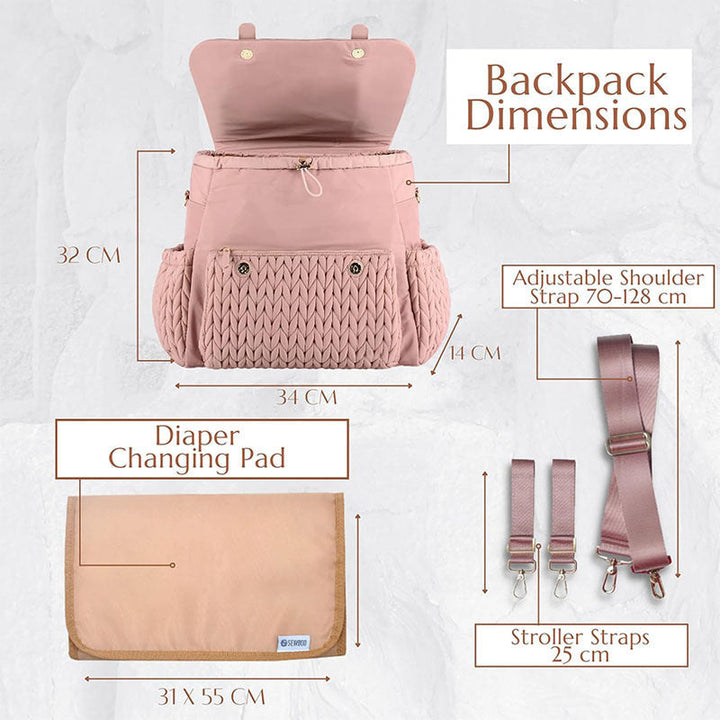 Fashionable backpack with braided design Kalsten