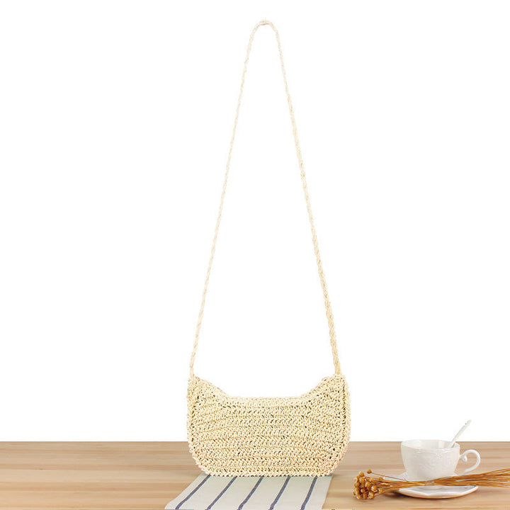 Shoulder bag made of natural woven material with stylish design Kalsten