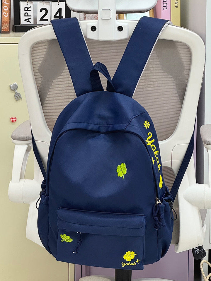Casual Multi-Pocket Embroidered School Backpack