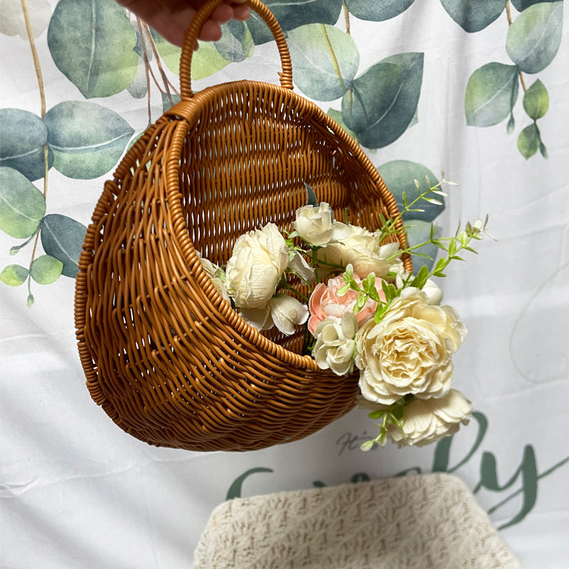 Women Handmade Woven Basket with Handle Kalsten