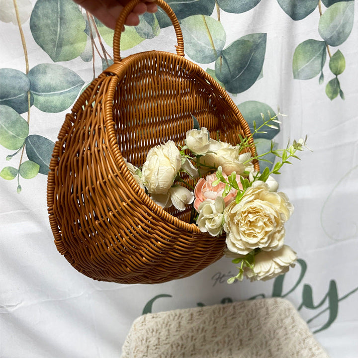 Women Handmade Woven Basket with Handle Kalsten