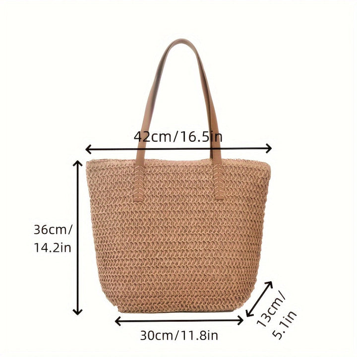 Braided shopping bag with high-quality leather handles Kalsten