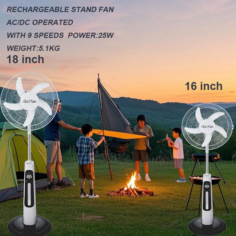 Unisex Solar Powered Standing Fan with Remote Control and Charging Function Kalsten