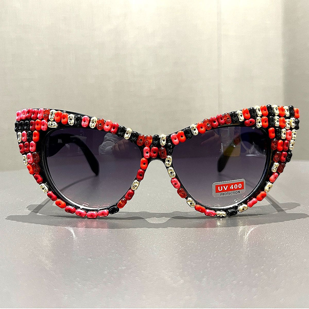 Women Cat-Eye Sunglasses with Color Accented Frame Kalsten
