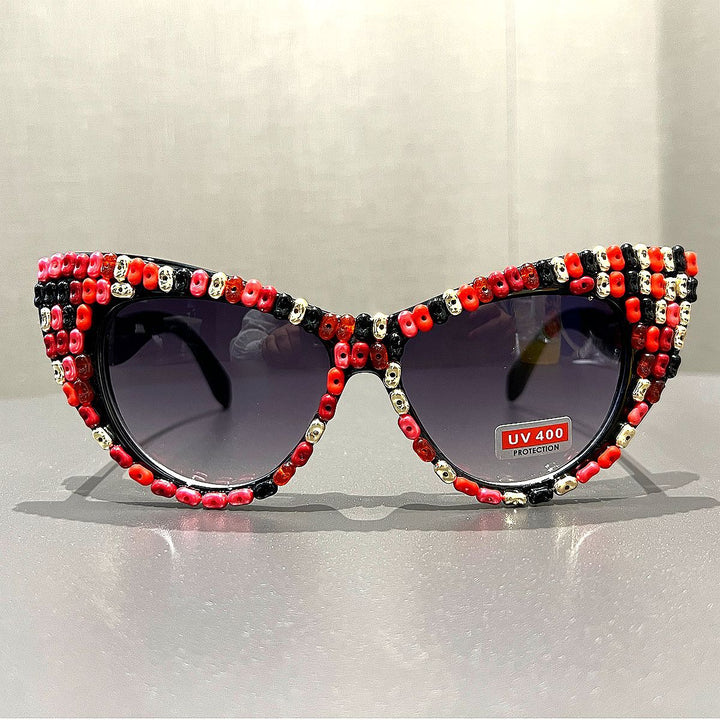 Women Cat-Eye Sunglasses with Color Accented Frame Kalsten