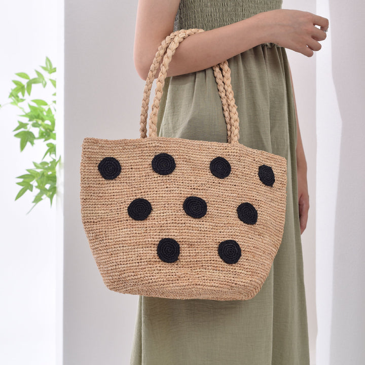Handcrafted tote bag with colored appliques Kalsten