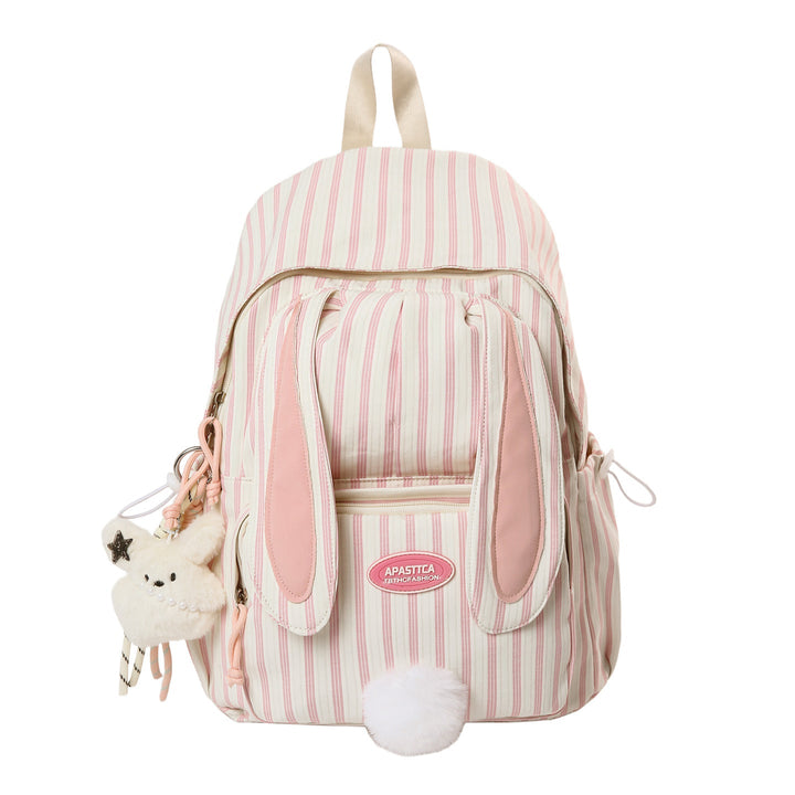 Cute Bunny Ears Striped School Backpack Kalsten