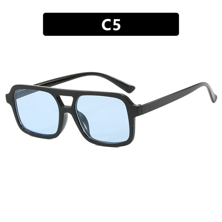 Women's fashionable square sunglasses made of transparent plastic Kalsten