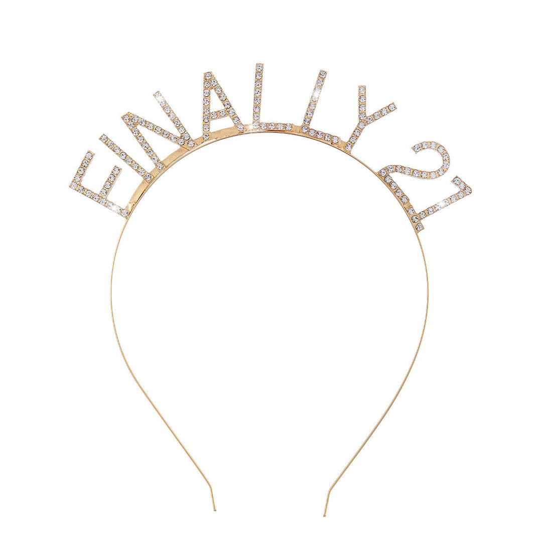 Women's Glittering Hairband with Inscription Kalsten