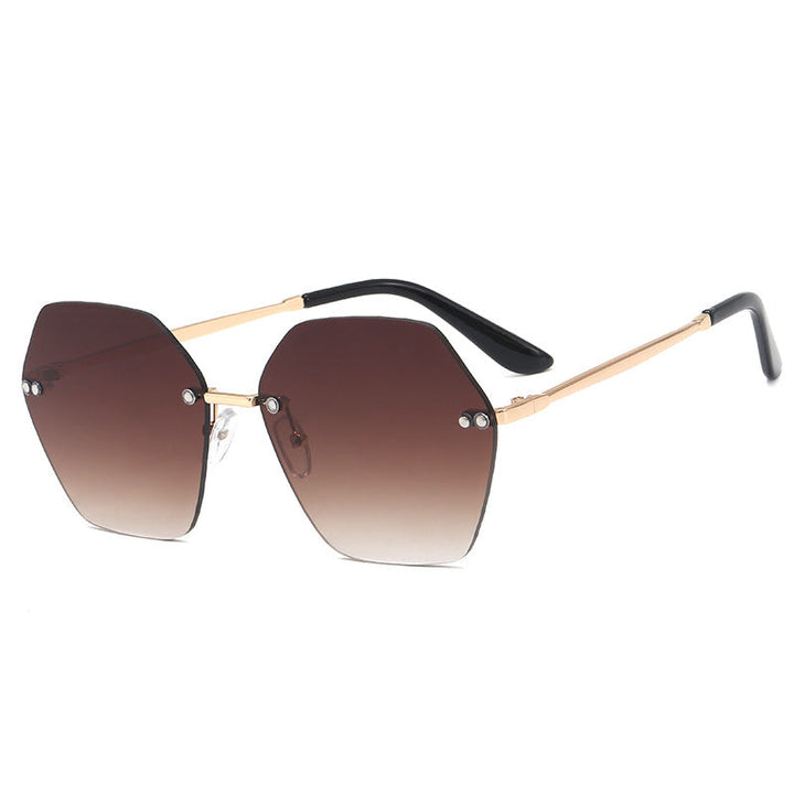 Women's hexagonal sunglasses with elegant metal frame Kalsten