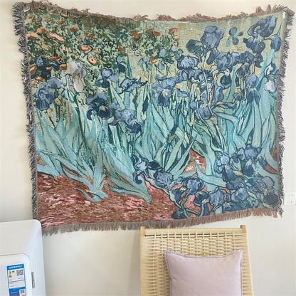 Artistic Floral Tapestry Blanket