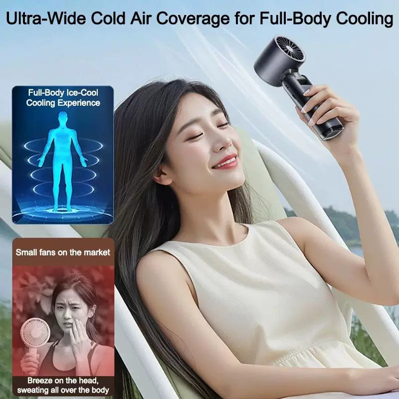 Unisex One Size rechargeable portable bladeless-style mini fan with folding head LED status indicator and high-capacity battery Kalsten