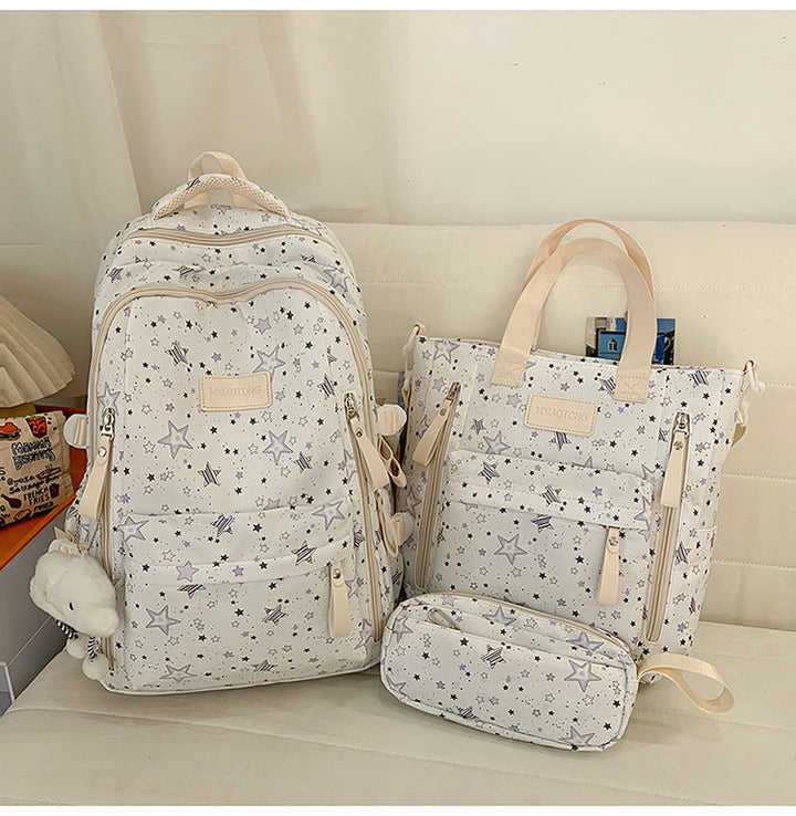 Star-Printed Multipurpose School Backpack and Tote Set Kalsten