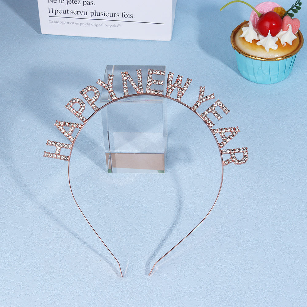 Ladies Glitter Hair Band with "Happy New Year" inscription Kalsten