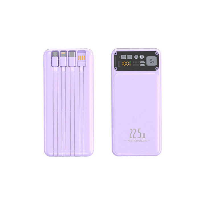 Power bank with integrated cable system and digital charging display Kalsten