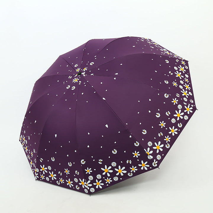 Ladies umbrella with floral design and reinforced frame Kalsten