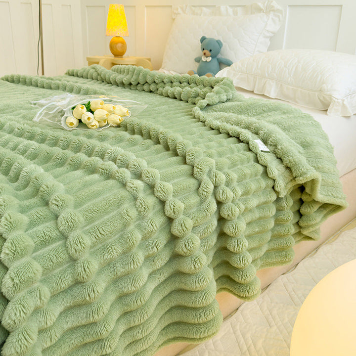 Women High-pile Cozy Blanket with Wave Pattern Kalsten