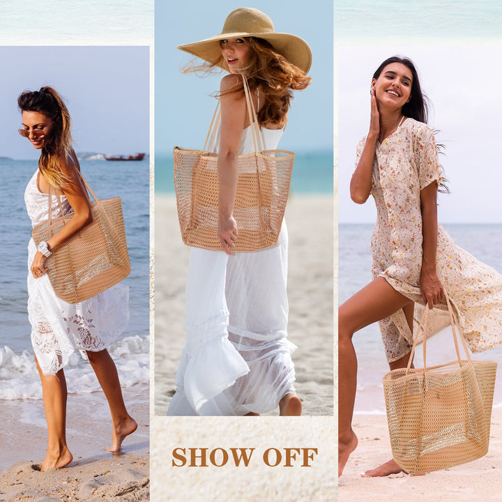 Beach bag in airy mesh design Kalsten