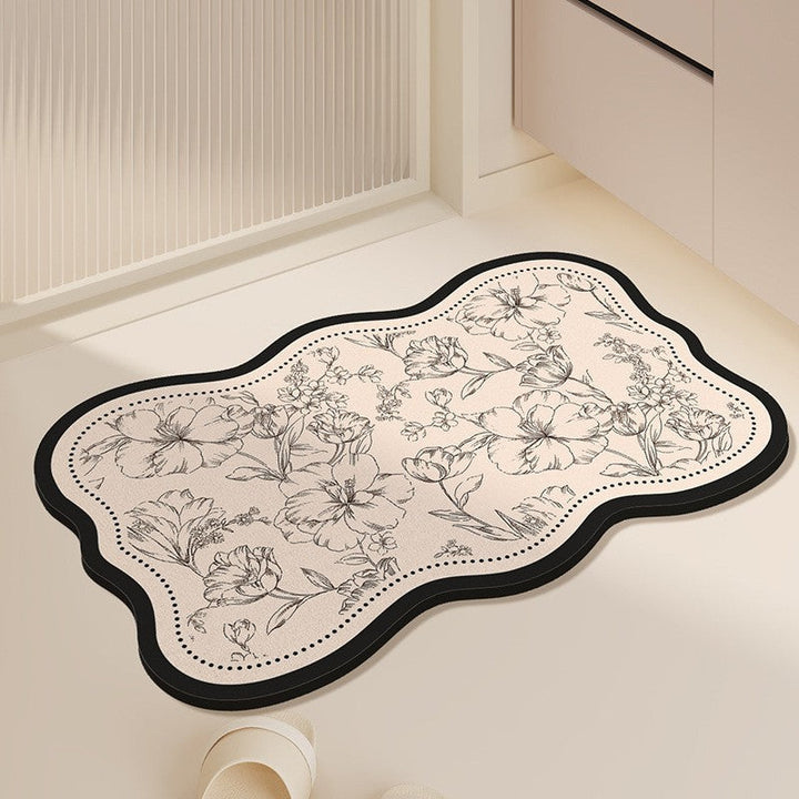 Floral Pattern Memory Foam Bath Mat