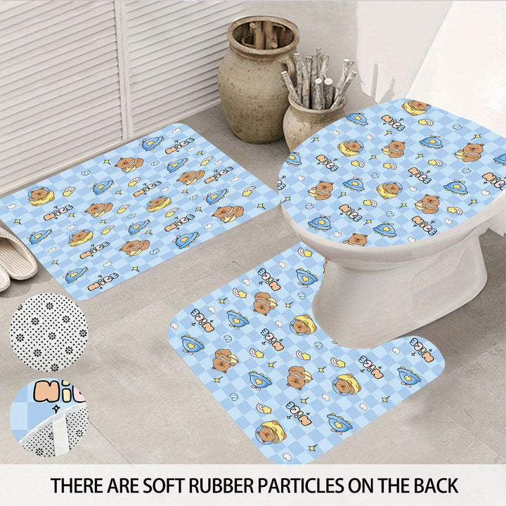 Cute Bear-Themed Four-Piece Bathroom Set Kalsten