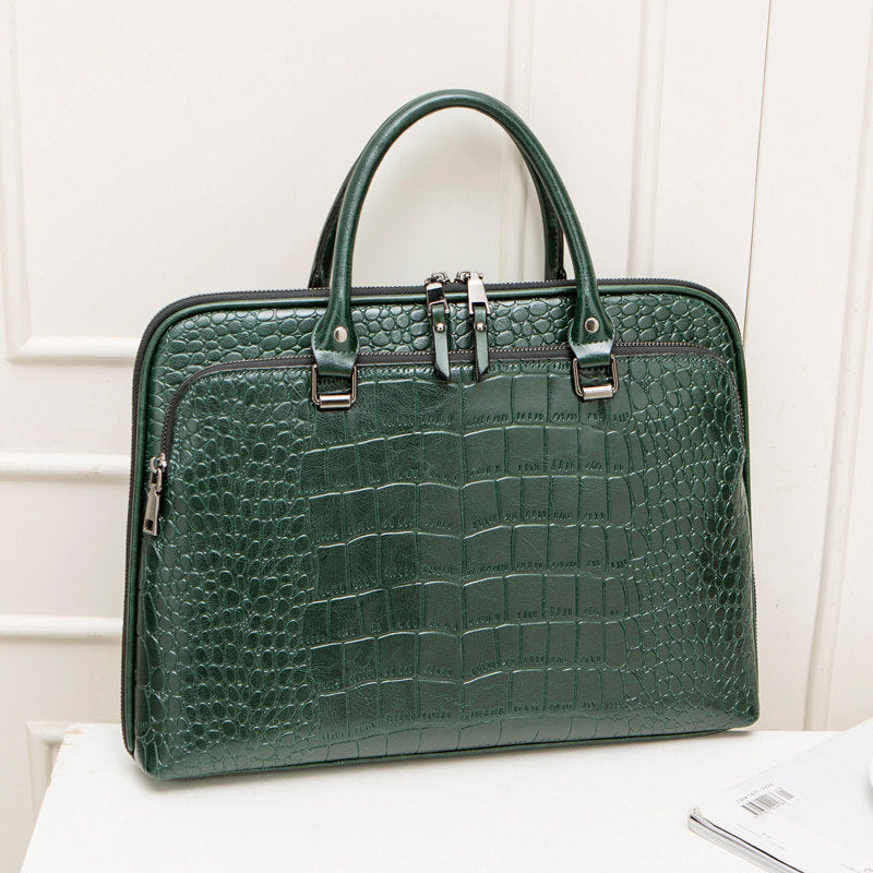 Elegant Laptop Briefcase in Crocodile Look Kalsten