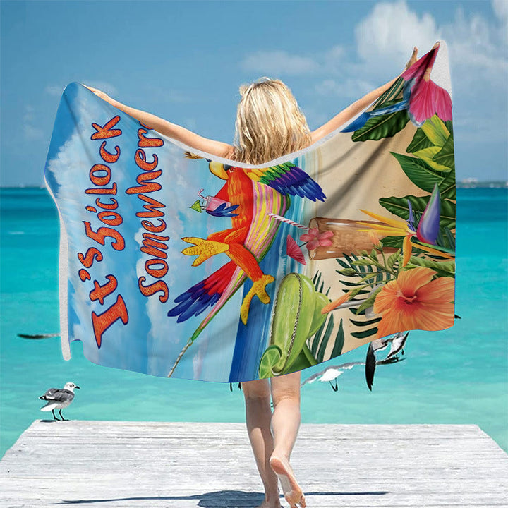 Beach towel with vibrant tropical motif Kalsten