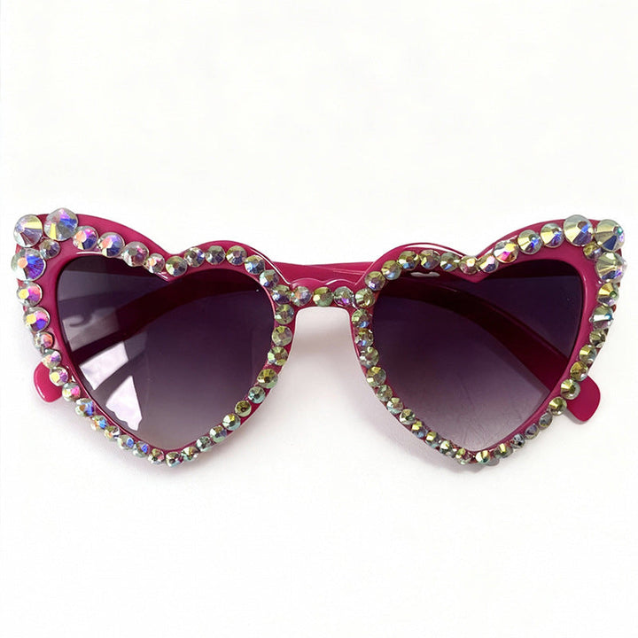 Rhinestone Heart-Shaped Sunglasses Kalsten