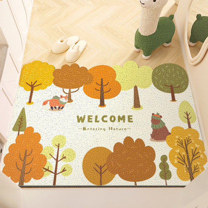 Playful Forest-Themed Welcome Mat