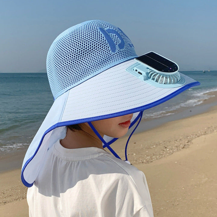 Breathable children sun hat with solar fan and adjustable chin strap Kalsten