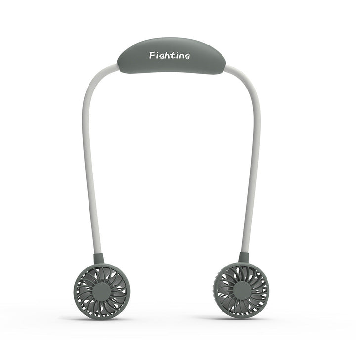 Unisex portable neck fan with dual fan heads, flexible neckband, quiet brushless motor, and USB charging function Kalsten