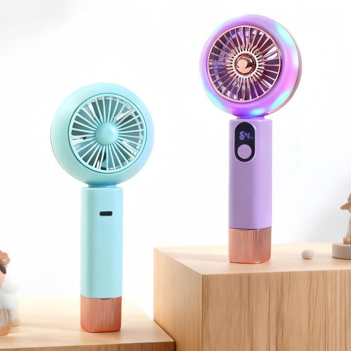 Women Portable Mini Hand Fan with LED Display and Digital Control Kalsten