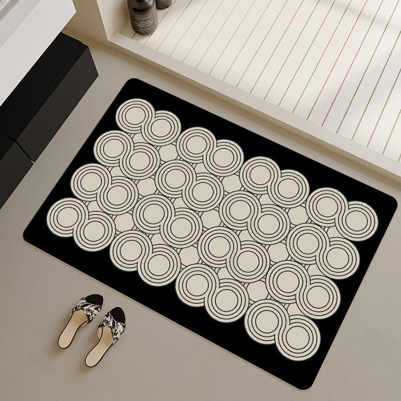 Stylish Geometric Patterned Bath Runner Kalsten
