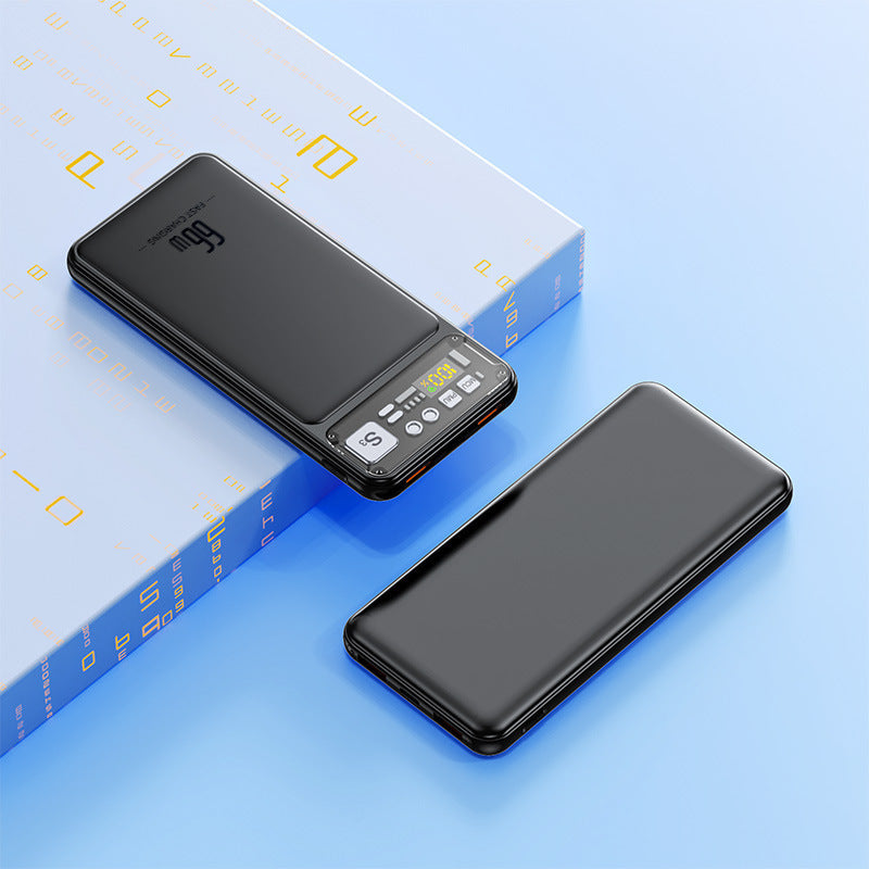 Power bank with integrated cable system and digital charging display Kalsten