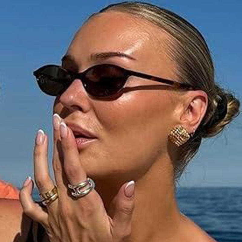 Women oval-shaped sunglasses with transparent frame and UV protection Kalsten