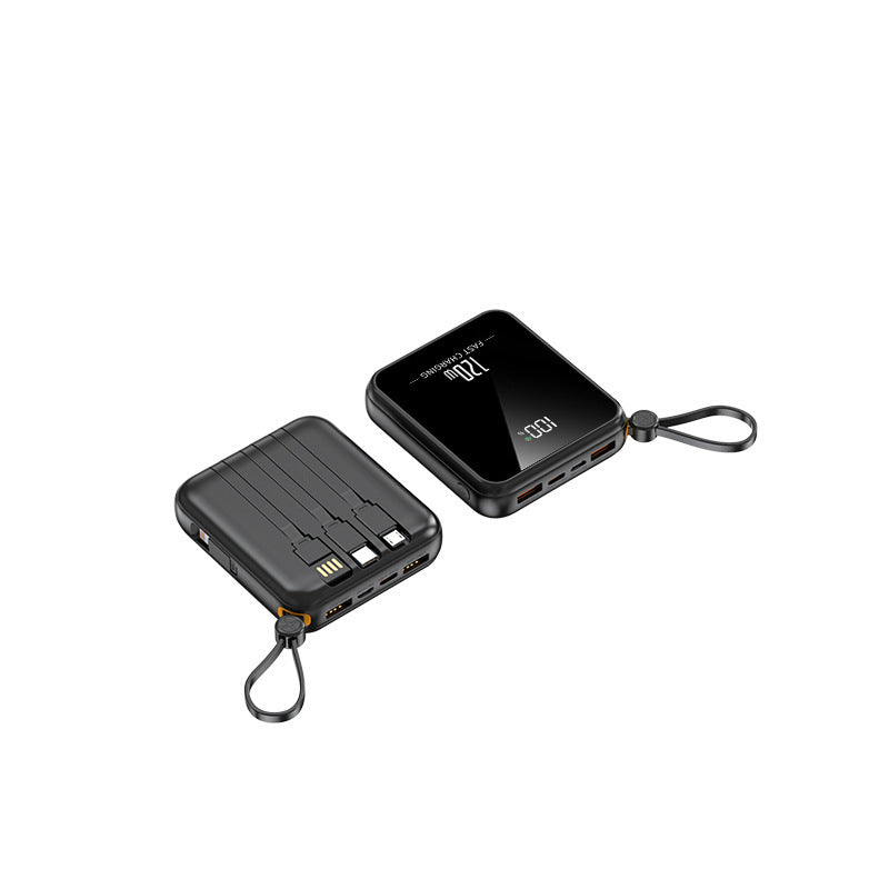 Portable power bank with integrated charging cable and LED display Kalsten