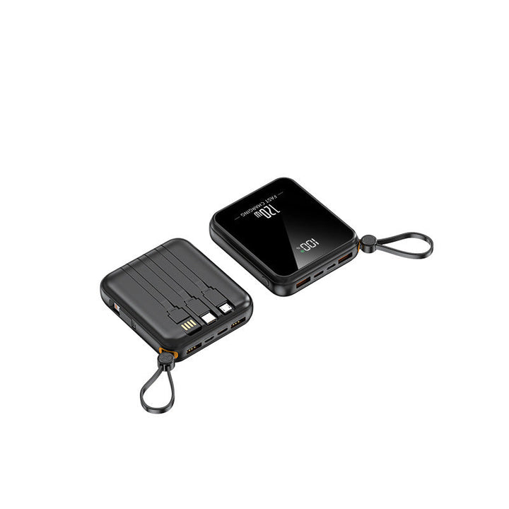 Portable power bank with integrated charging cable and LED display Kalsten