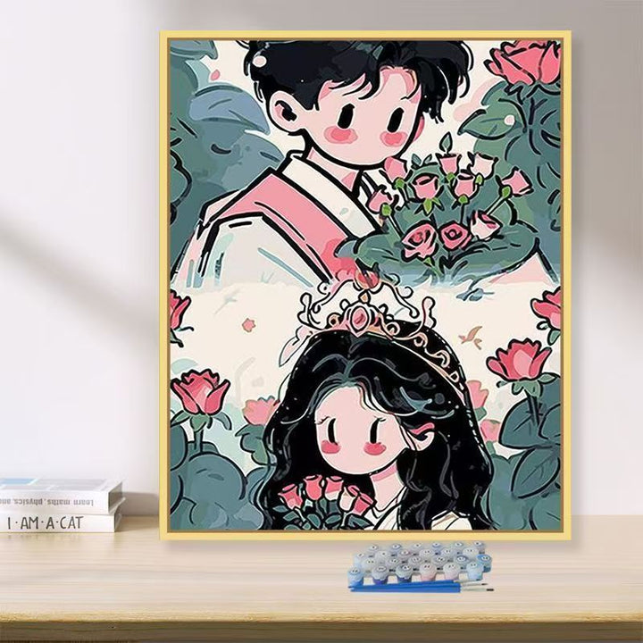 Playful Illustrated Couple Wall Art Kalsten