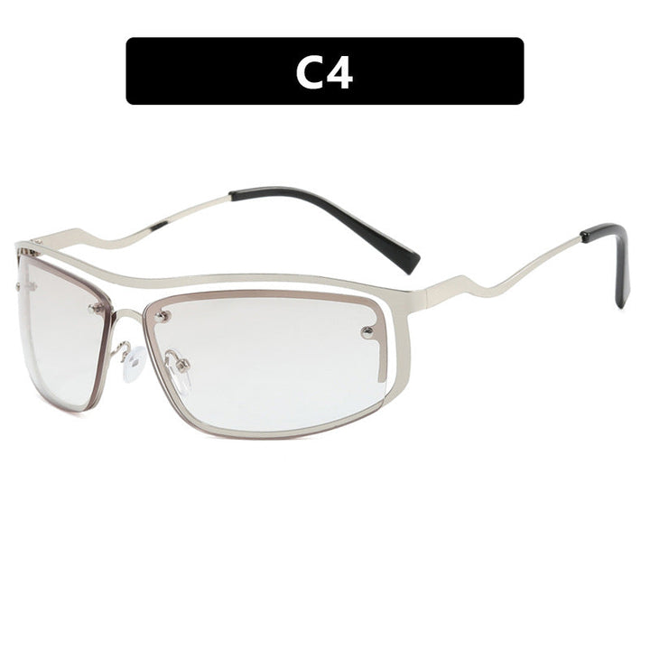 Women’s futuristic sunglasses with an elegant metal frame and high-transparent lenses Kalsten