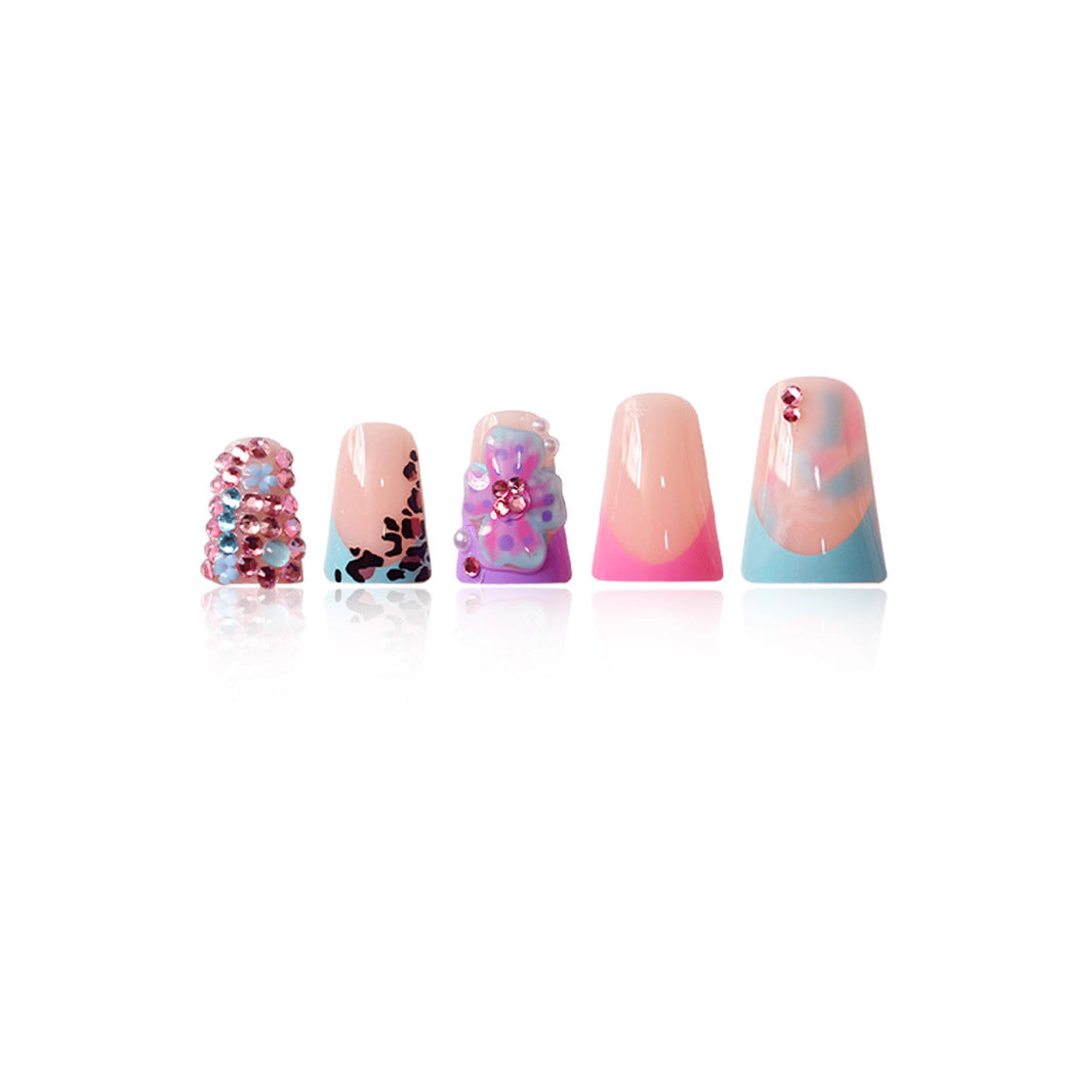 Artistic 3D Floral Press-On Nail Extensions Kalsten