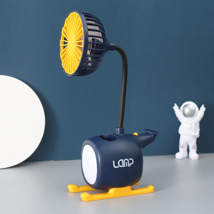 Women's multifunctional USB desk lamp with fan Kalsten