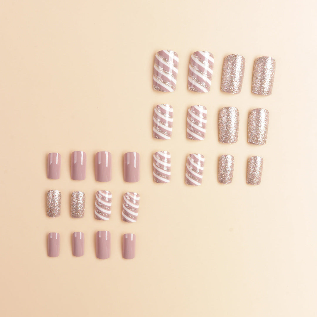 Glittery Press-On Nail Tips Set Kalsten
